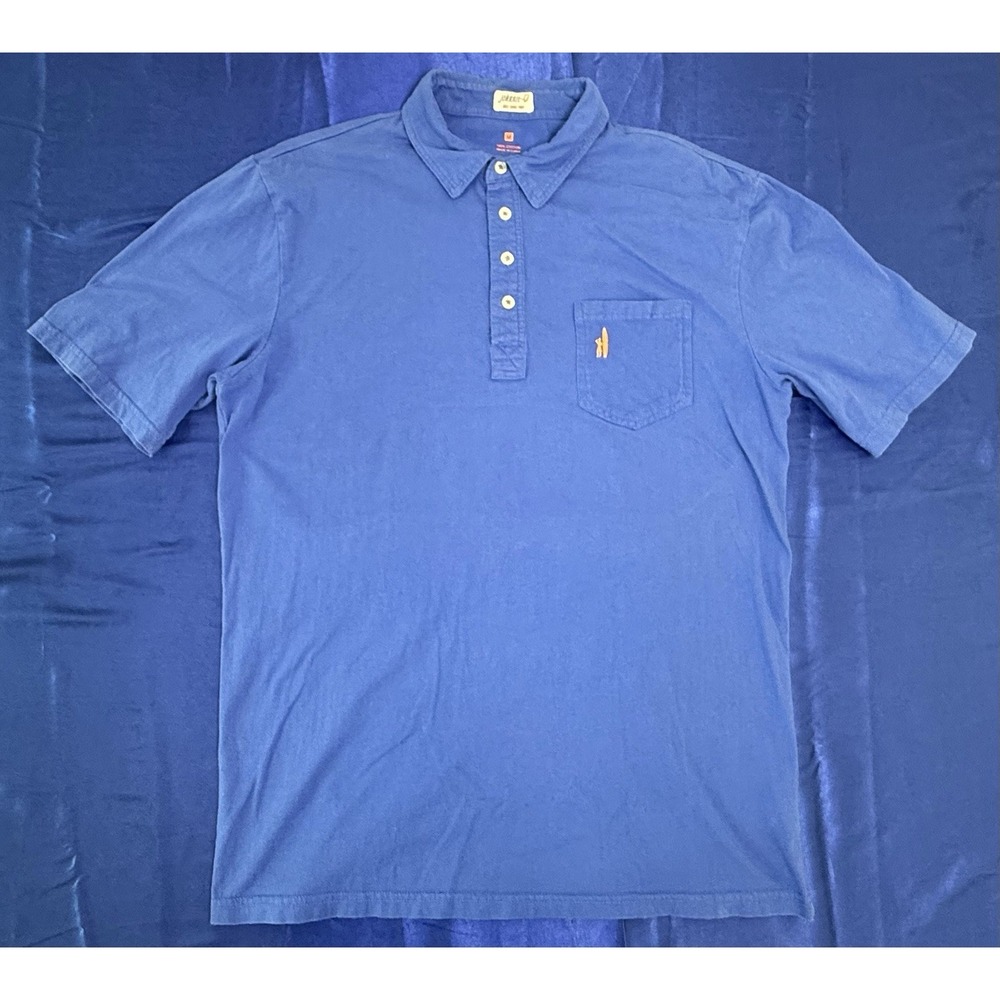Johnnie-O West Coast Prep Men's Medium Blue Soft Cotton Short Sleeve Polo Shirt